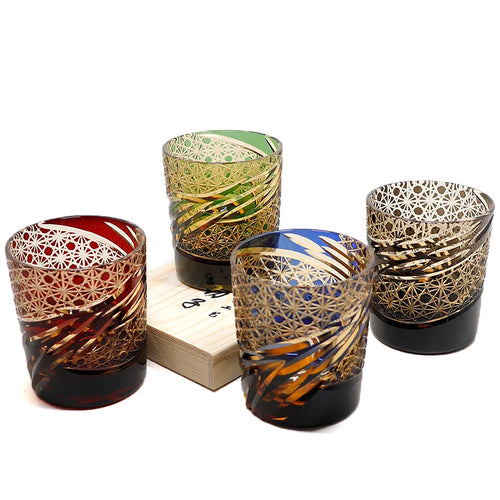 Verre whisky japonais edo kiriko gravé fait main