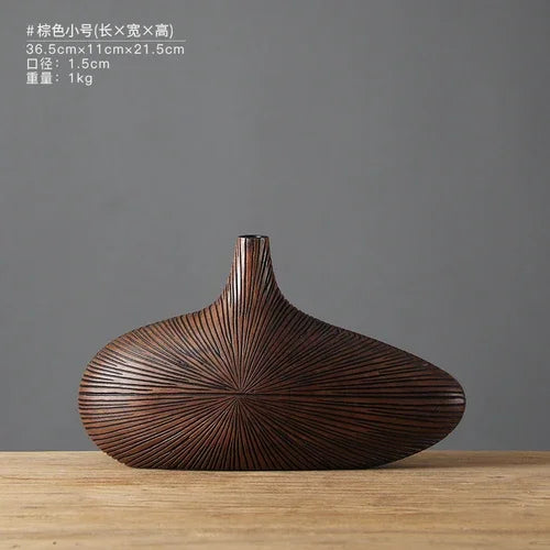vase en résine moderne pour fleurs séchées décoration artisanale - vue 7 sur 9