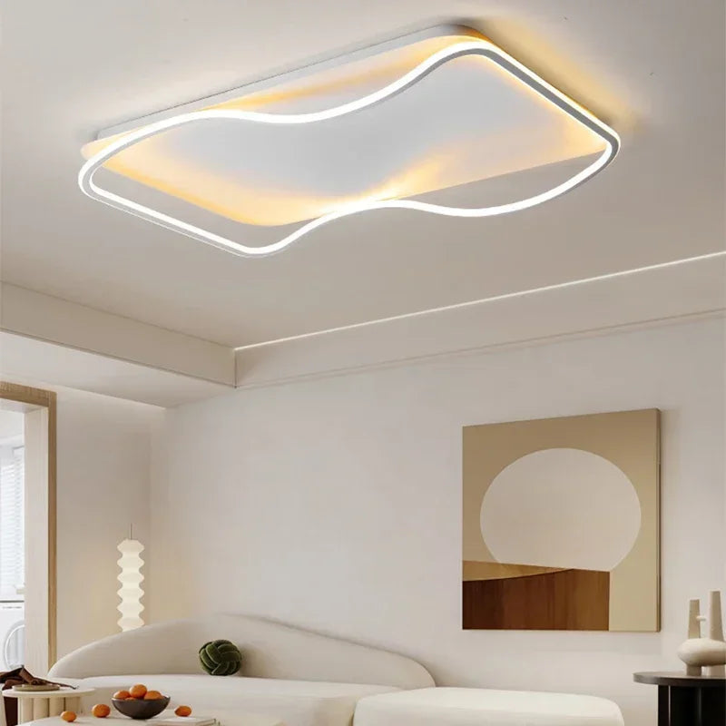 lustre moderne à leds pour décoration intérieure simple vague - vue 4 sur 20