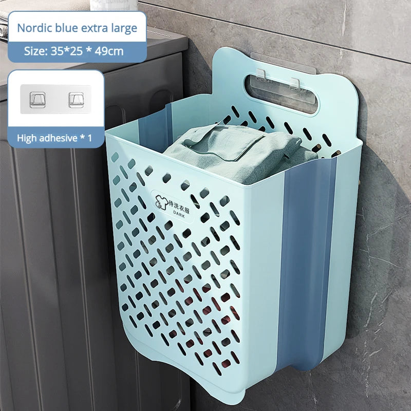panier à linge pliable et mural pour rangement pratique - vue 7 sur 17
