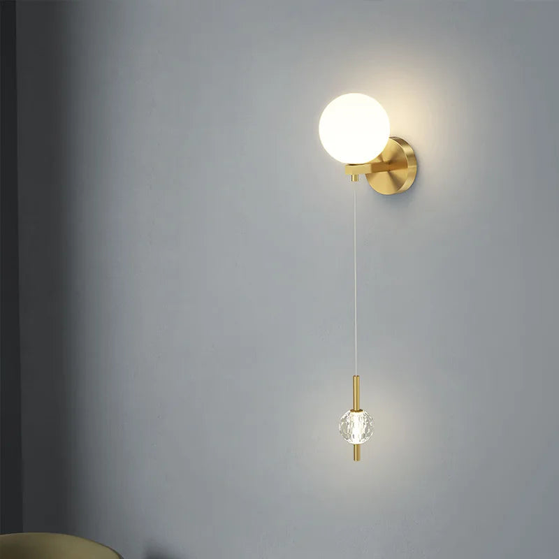 applique murale moderne en laiton avec 3 appliques interchangeables