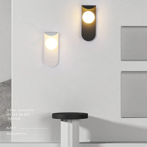 applique murale led boule de verre givré pour intérieur