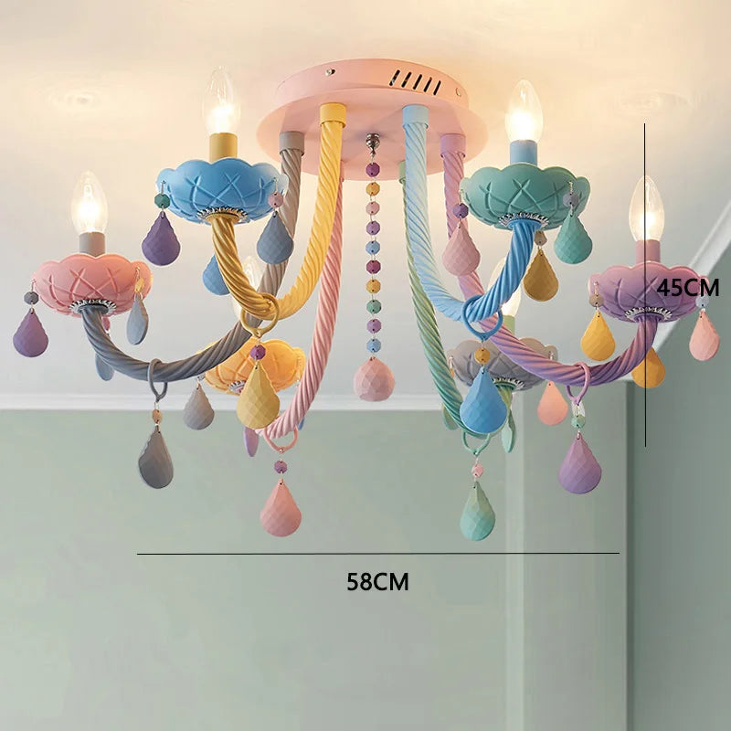 lustre arc-en-ciel en cristal design kawaii pour décoration chambre enfant - vue 10 sur 18