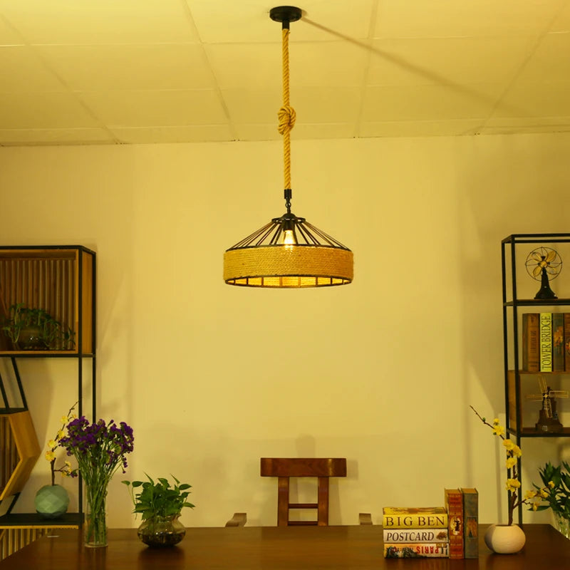 Corde de fer industrie américaine Loft lustre créatif phare Restaurant Bar café lumière salle à manger suspension lampe DropLight - vue 5 sur 10