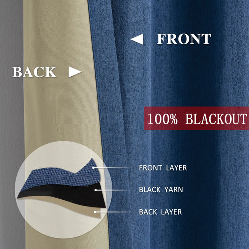Rideau occultant sur mesure extra long style lin