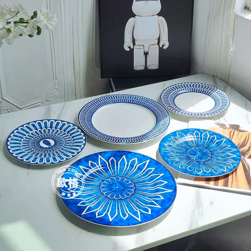 Assiette ceramique style europeen motifs sceau raffines