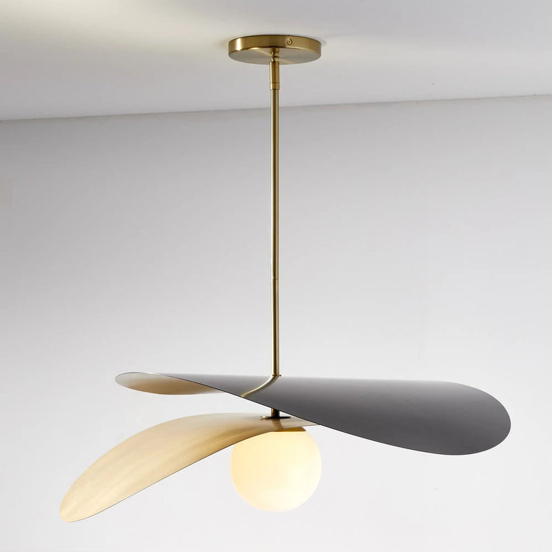 lampe suspendue en métal et verre style moderne pour