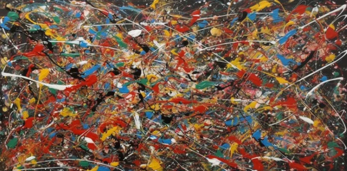 peinture abstraite moderne style jackson pollock pour décoration intérieure