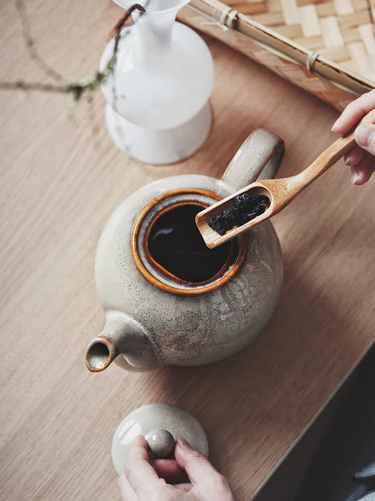 Theiere japonaise en porcelaine sous émail haute temperature - vue 3 sur 6