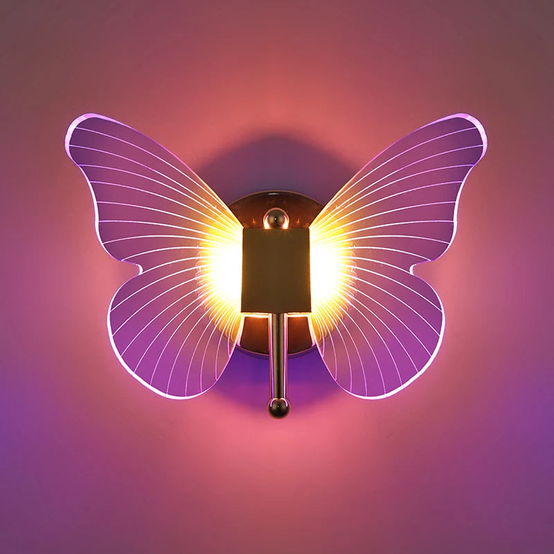 Applique murale LED papillon colorée - vue 6 sur 7