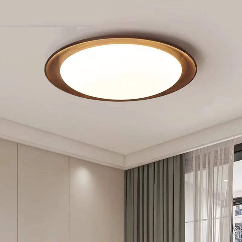 plafonnier wabi-sabi spectre complet led en bois massif rondin - vue 6 sur 10