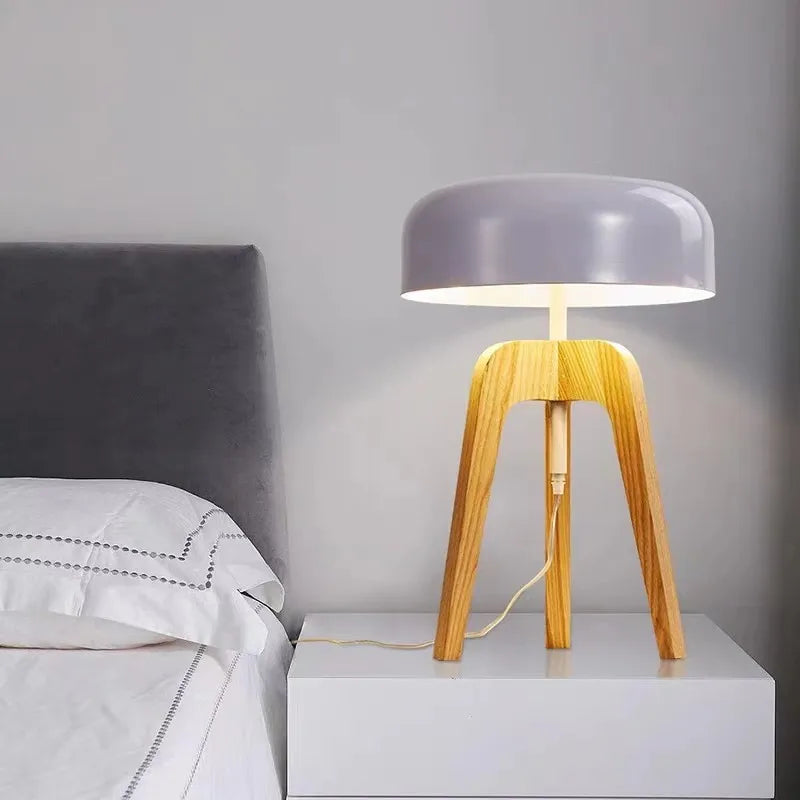 Lampadaire bois ambiance maison hôtel magasin adaptateur prise - vue 5 sur 10