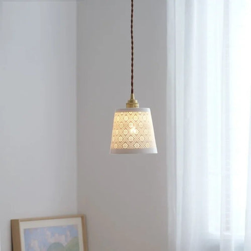 Suspension au design nordique moderne en cuivre et céramique
