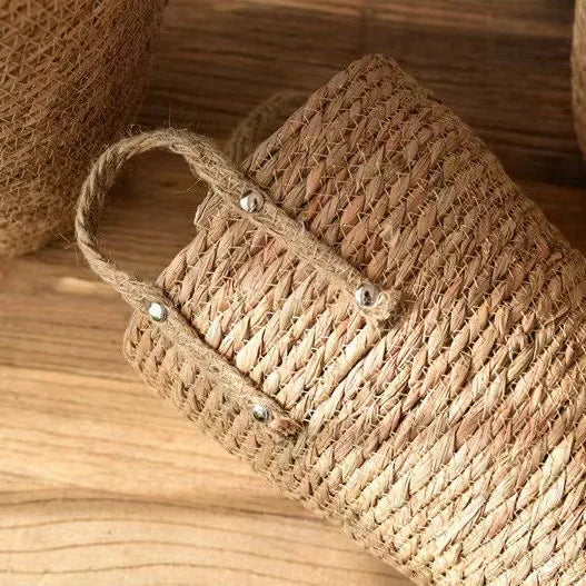 grand panier en osier pour jardin rangement et décoration - vue 7 sur 9