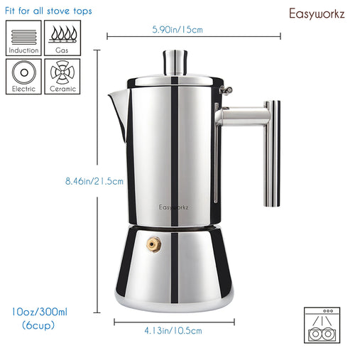 Cafetière italienne inox design induction easyworkz diego