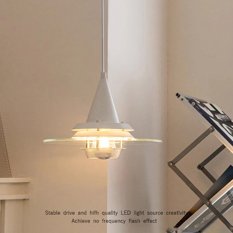 lustre bauhaus en verre clair suspendu pour restaurant - vue 4 sur 10
