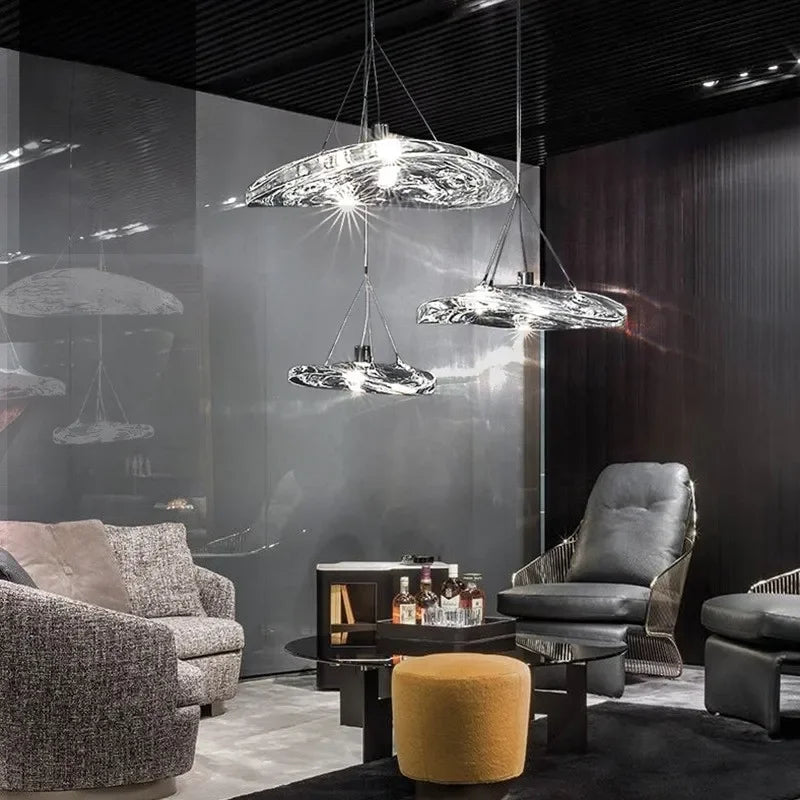 suspension en verre design italien pour intérieur moderne - vue 4 sur 6