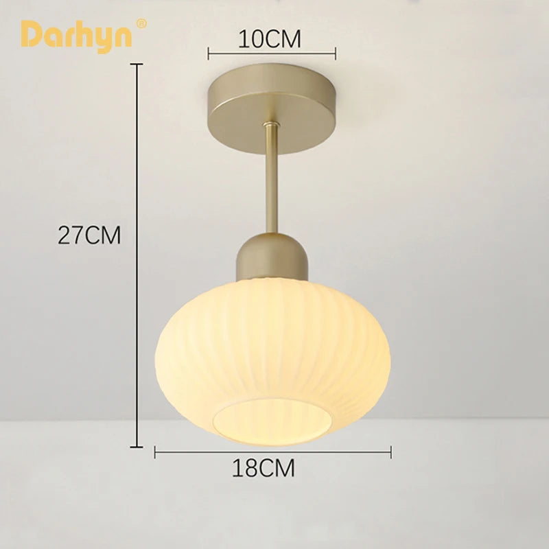 Suspension en verre nordique décor à la maison salon lampes suspendues chambre cuisine éclairage lumières en céramique café luminaire - vue 5 sur 7