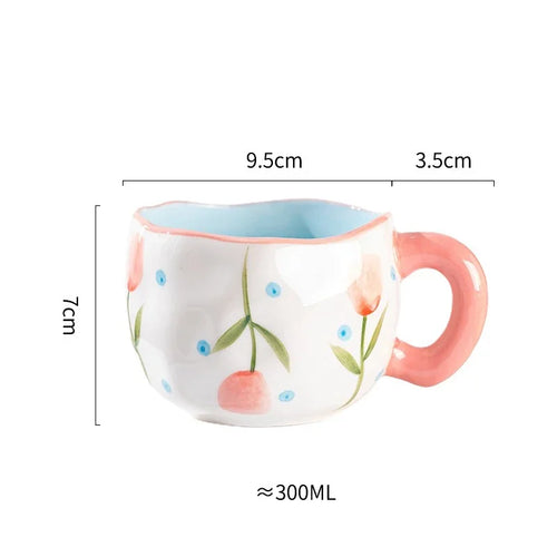Mug céramique irregulier pincé main style coreen