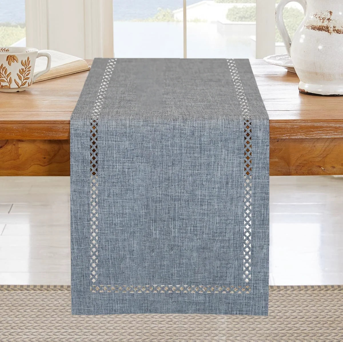 chemin de table lin ajoure style moderne repas
