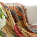 Plaid bohème coton motif carte du monde salon