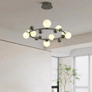 lustre moderne en métal et verre pour intérieur avec fil réglable