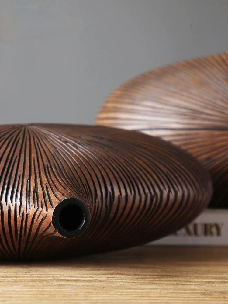 vase en résine moderne pour fleurs séchées décoration artisanale - vue 5 sur 9