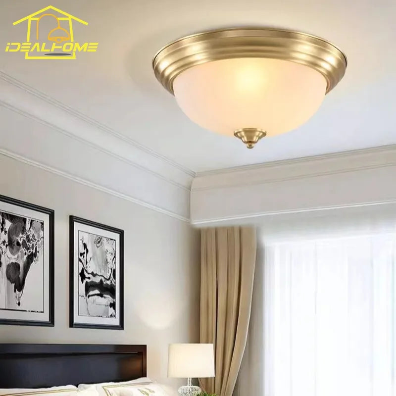 plafonnier de luxe américain en cuivre doré moderne à led - vue 2 sur 6