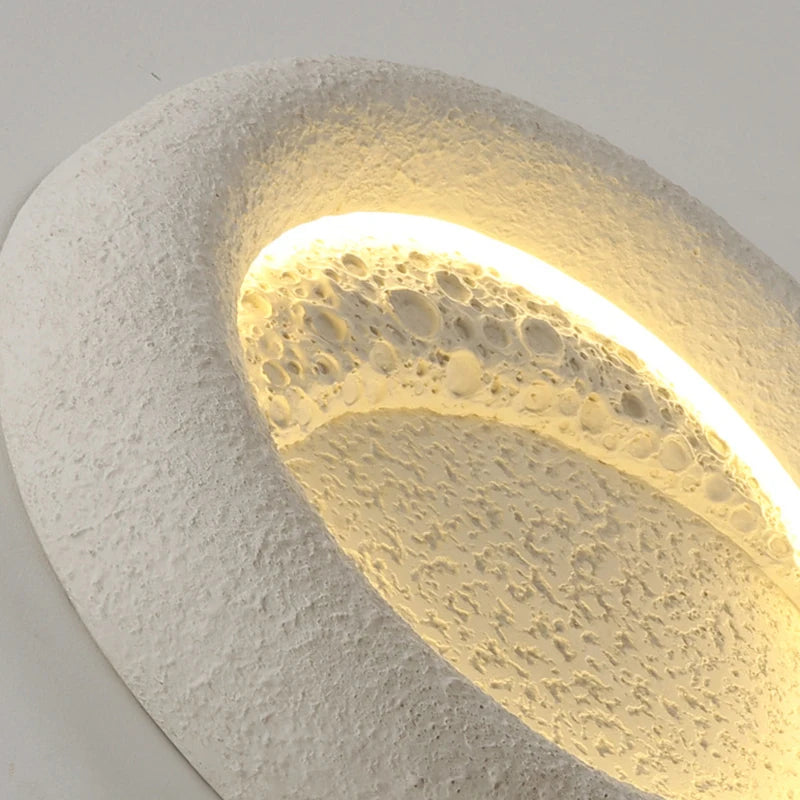 applique murale led lune 3 intensités art déco résine - vue 6 sur 8