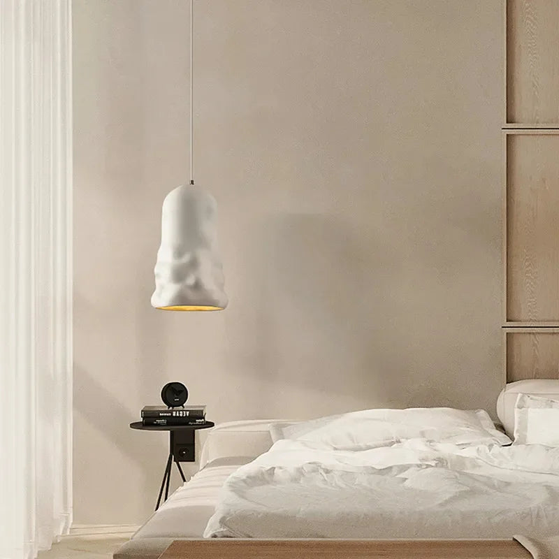 Designer Wabi Sabi salle à manger lampes suspendues français crémeux vent Loft chambre café lustre lampe barre Table LED décor à la maison