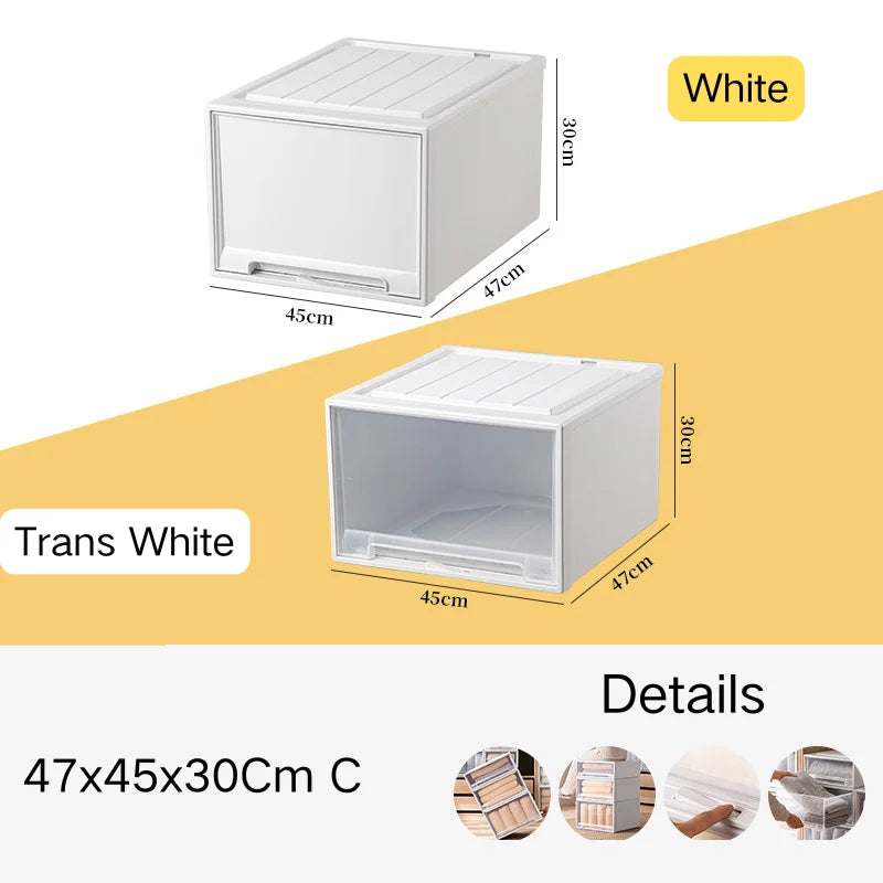 tiroirs empilables en plastique transparent pour rangement pratique - vue 47 sur 48
