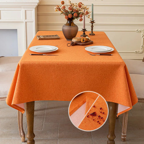 Nappe coton lin imperméable style naturel table repas