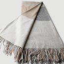 Plaid laine jacquard carreaux avec franges salon voyage