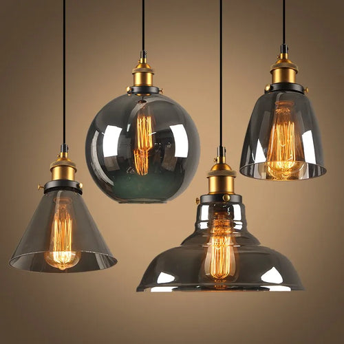 suspension vintage nordique en verre industriel pour bar