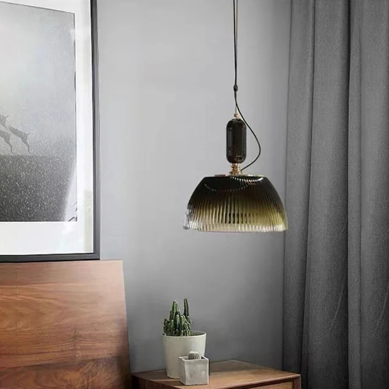 suspension rétro en verre pour éclairage moderne et chaleureux - vue 5 sur 8