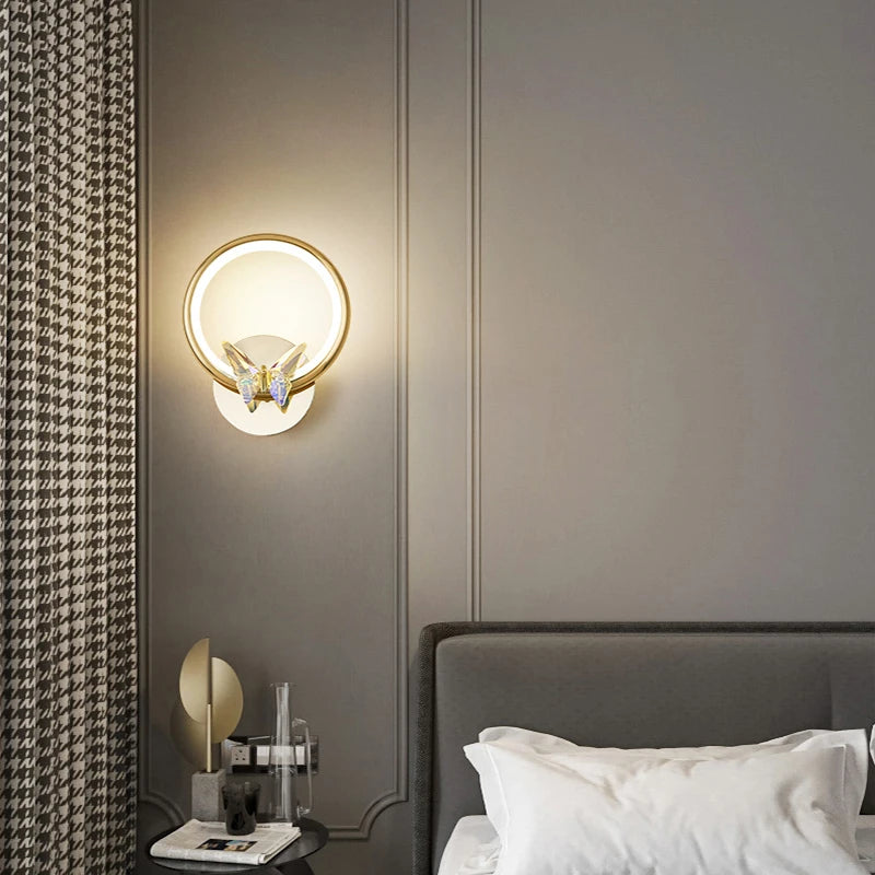applique murale led papillon en cristal montage en surface - vue 6 sur 19
