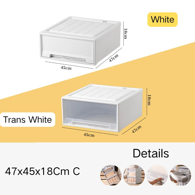 tiroirs empilables en plastique transparent pour rangement pratique - vue 32 sur 48