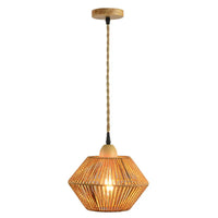 lampe de chevet rétro en rotin rétractable pour intérieur décoratif
