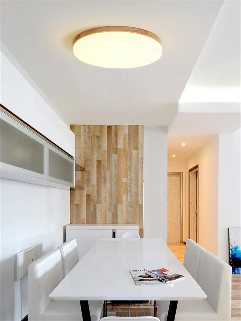plafonnier led moderne en bois massif idéal pour décorer