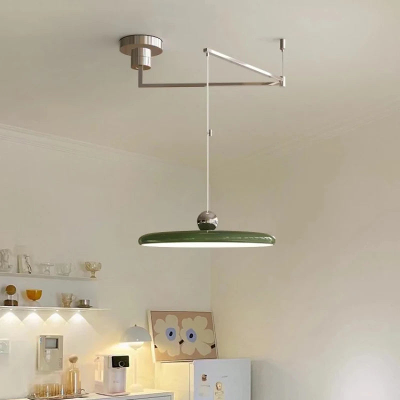 lustre led lumière simple déco maison bras long bar - vue 4 sur 12