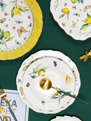 assiette en céramique motif citron style européen élégant