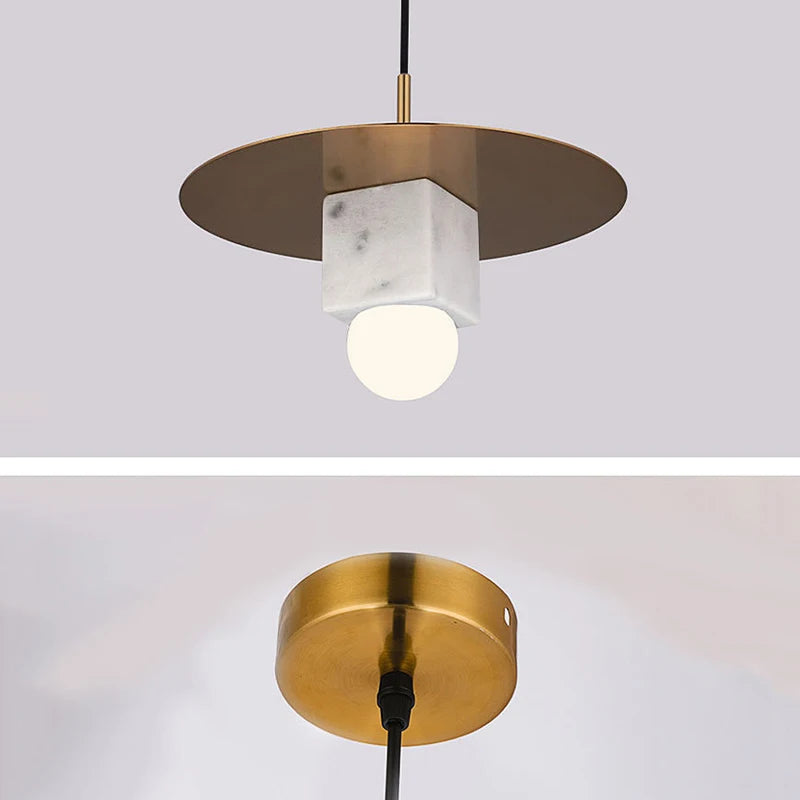 lustre en marbre naturel de luxe lumière led créative