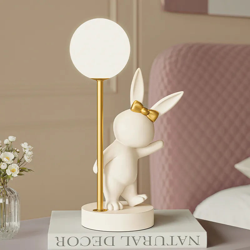 Lampe de Table en forme de lapin rose nordique