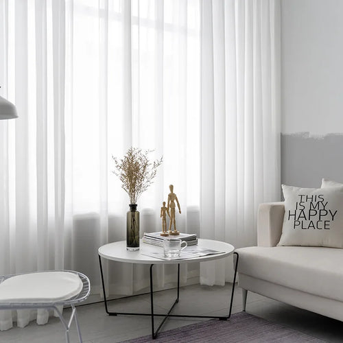 Rideau léger style lin translucide pour salon chambre