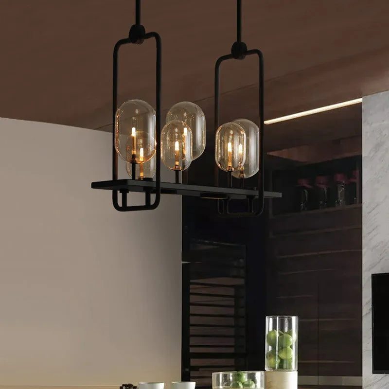 Luminaire suspendu verre rétro industriel - vue 6 sur 9
