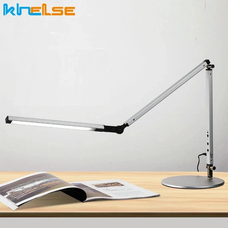 Lampe de bureau moderne à bras long avec variateur et économie d'énergie