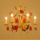 Lustre à fleur avec ampoules bougies