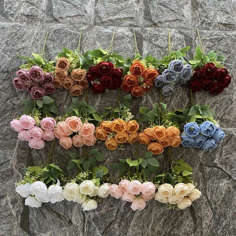 bouquet de roses en soie pour mariage et décoration intérieure - vue 3 sur 19
