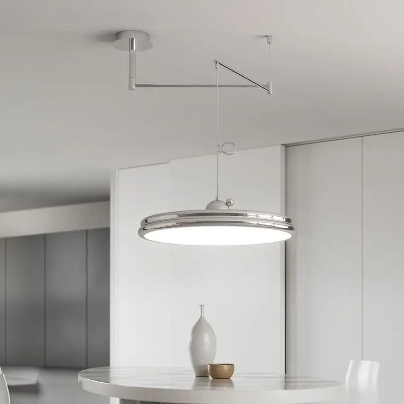 lustre design chromé bras oscillants longs rotatif 360° - vue 2 sur 10