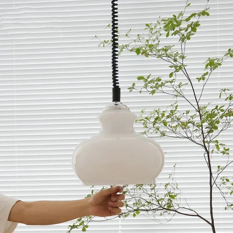 lustre nordique en verre design coloré pour restaurant et bar - vue 5 sur 9